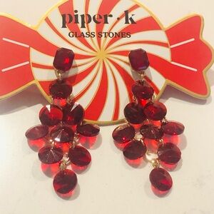 Piper K Crimson Cascade Earrings